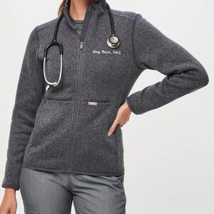 FIGS sweater knit zip jacket